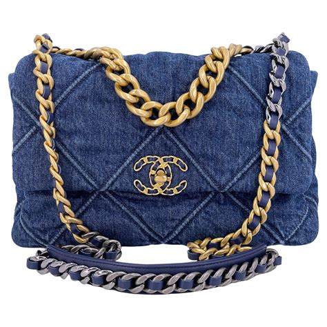 denim chanel 19|Chanel 19 bag size.